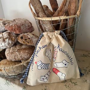 Reusable High Quality Custom Cotton <b>Pouch</b> Bag With Logo Double Natural Color <b>Drawstring</b> Bag - Product Image 2
