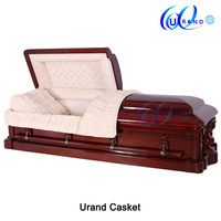 Ataúdes y Féretros a Precio de Fábrica, Estilo Americano, Interior de Terciopelo, Ataúdes de Madera Sólida, Artículos Funerarios
