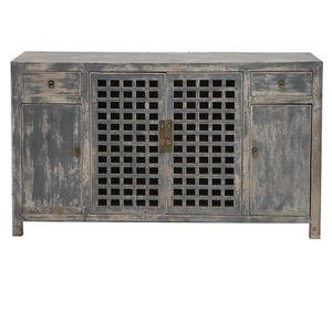 Meuble en bois massif, bois antique, design classique, porte en treillis, armoire <span class=keywords><strong>vintage</strong></span> - Product Image 1