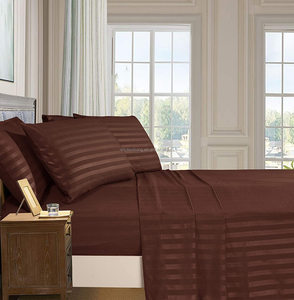 Juego de Sábanas Refrescantes a Rayas para Cama Queen, 4 Piezas: Sábana Ajustable, Sábana Plana y Fundas de Almohada - Sábana a Rayas Súper Suave, Fácil Cuidado, Bolsillo Profundo - Product Image 3