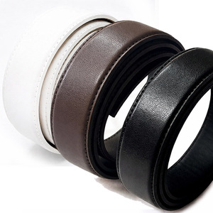 Sangle de ceinture à cliquet en cuir de vachette véritable d'origine coréenne, 33 mm x 130 cm, sans trous, remplacement pour boucle automatique OEM - Product Image 3