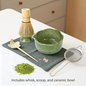 AMULYN Ensemble de fouets <span class=keywords><strong>à</strong></span> <span class=keywords><strong>matcha</strong></span> japonais <span class=keywords><strong>en</strong></span> <span class=keywords><strong>bambou</strong></span>, Chasen <span class=keywords><strong>à</strong></span> 100 dents, Kit de cérémonie du thé avec bol et cuillère, Emballage <span class=keywords><strong>en</strong></span> boîte cadeau pour la vente <span class=keywords><strong>en</strong></span> gros - Product Image 3