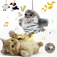 Jouet interactif pour chat, simulation de mouvement, oiseau qui gazouille activé par le mouvement, oiseau qui bat des ailes, jouet pour chat d'intérieur