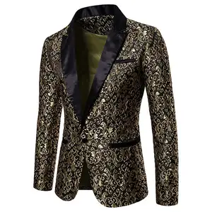 Veste de Club imprimé Floral pour hommes, vêtement de fête, vente en gros