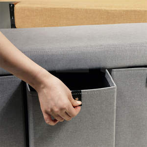 Bailey fournisseur de meubles de salon tabourets en simili cuir MDF poufs marron pliant rangement pouf Table basse pour salons - Product Image 5