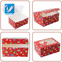 Boîtes à biscuits de Noël, boîte à pâtisserie avec fenêtre pour pâtisseries, cupcakes, bonbons, friandises de boulangerie de fête et cadeaux de fête