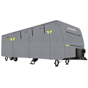 Upgraded 300D Oxford Top <strong>Waterproof</strong> UV Resistant Hail Protection <strong>Caravan</strong> Long Travel Trailer Canvas RV <strong>Cover</strong> - Product Image 4