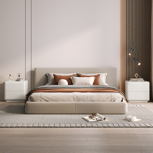 Mesita de noche moderna minimalista de madera maciza con cajones de almacenamiento para dormitorio y uso doméstico - Product Image 2