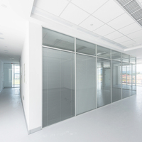 Modern Glass Partition Wall Soundproof Room Divider with Aluminum Alloy Frame for School Hospital Home Office