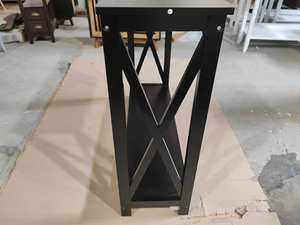 Mesa Auxiliar Estrecha de 2 Niveles con Estante de Almacenamiento, Mesa de Entrada para <span class=keywords><strong>Pasillo</strong></span>/Recibidor/Sala de Estar/Corredor/Oficina, Negra - Product Image 4