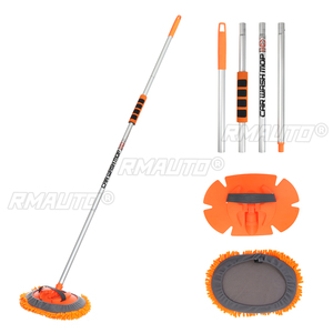 Balai de lavage de voiture à manche réglable, balai de nettoyage pour voiture, balai en chenille douce, balais de lavage de vitres, brosse à cire pour dépoussiérage de voiture - Product Image 1