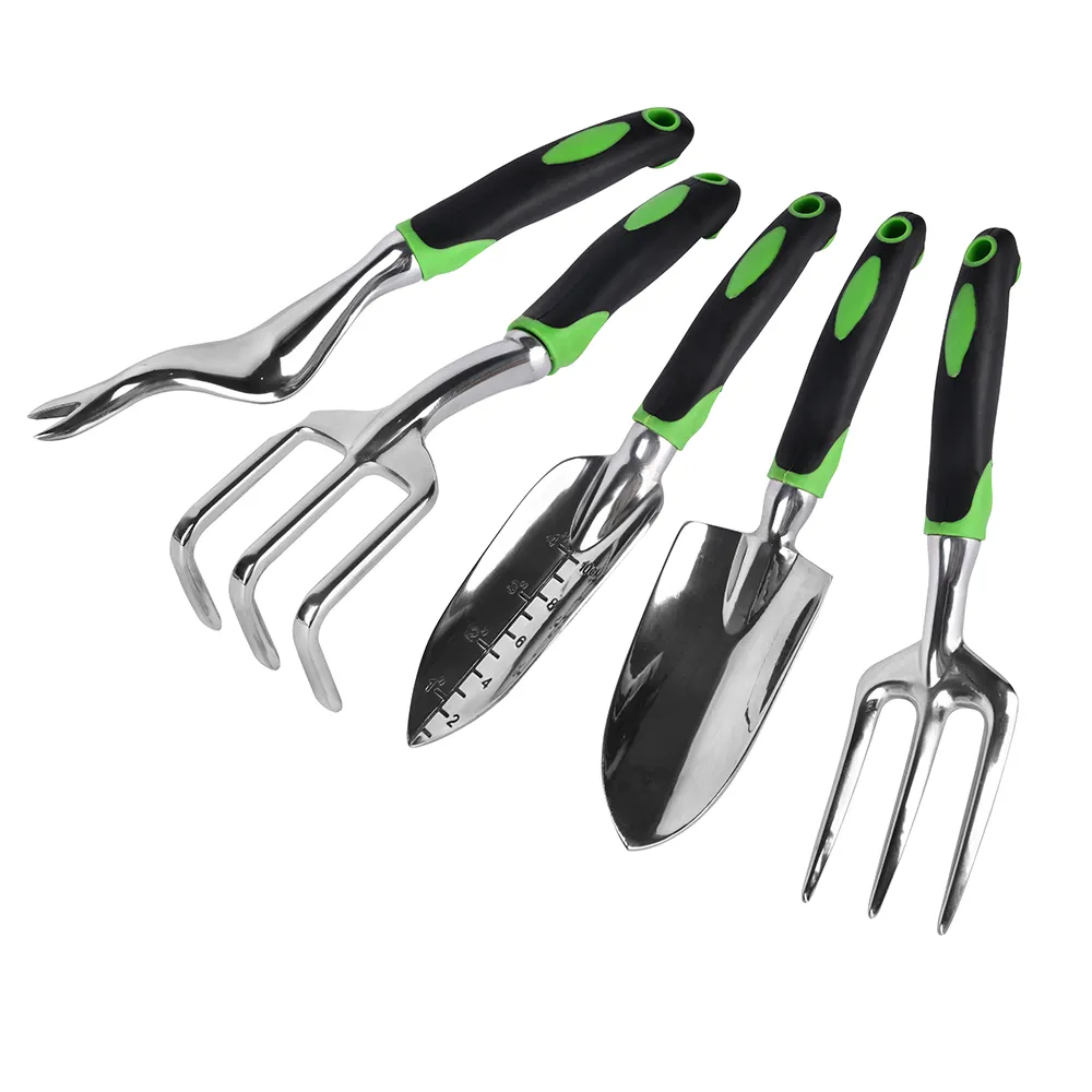 Conjunto de ferramentas de jardim em alumínio, conjunto de 5 peças de ferramentas de jardinagem para uso externo
