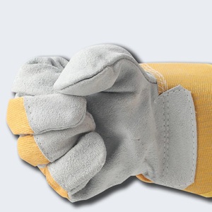 Guante de trabajo de Palma de cuero dividido de vaca selecto, guantes de constructor resistentes al desgaste, soldador ignífugo resistente al calor, guante de soldadura protector - Product Image 3