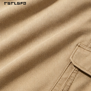 Men Woven Cotton Twill Straight Leg <b>Pants</b> Khaki Workwear Trousers Minimalist Old Money Style Casual <b>Cargo</b> <b>Work</b> <b>Pants</b> - Product Image 5