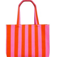 Maßgefertigte Große Gestrickte Tragetasche Wiederverwendbare Tragbare Einkaufstasche Schultertasche aus Polyester Gestreifte Handtasche für Frauen