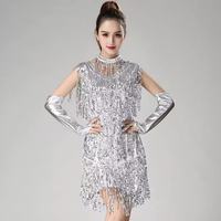 Robe de danse latine sexy sans manches à franges, tenue de scène pour salsa, jazz, pole dance, danse de salon pour femmes