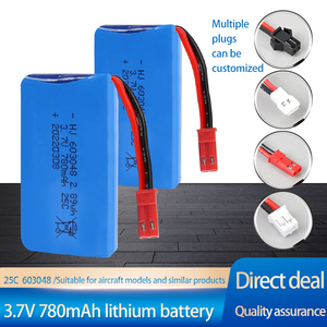 Fábrica <span class=keywords><strong>3</strong></span>,7 V 780mAh 603048 25C baterías de polímero de litio para avión Cuntrol juguete Rc avión juguetes niños Drone batería recargable - Product Image 3