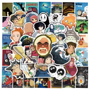 100 Miếng Dán Trang Trí Phong Cách Áp Phích Hỗn Hợp Anime Ghibli Cho Máy Tính Xách Tay Dán Tường Xe Hơi Hình Dán Hoạt Hình Miyazaki Chống Nước