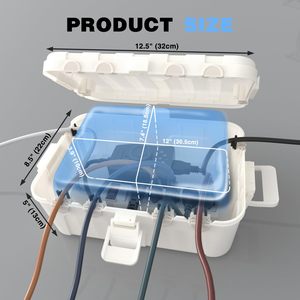 Caja Eléctrica Exterior Blanca Grande IP55, Impermeable, 8.5"D x 12.5"W x 5"H pulgadas, Cubierta para Cable de Extensión Resistente a la Intemperie - Product Image 6