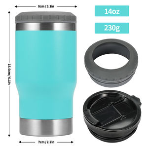 Özelleştirilmiş 14oz paslanmaz çelik su şişesi ve bira soğutucu olabilir çift kapak ürün tipi soğutucular ve soğutucular - Product Image 4