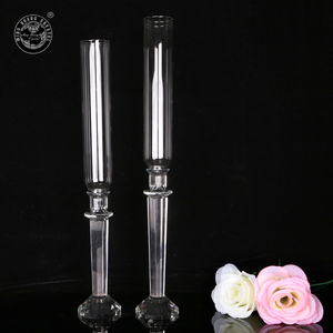 Pillar Crystal Candle Holder <strong>Candlesticks</strong> with <strong>Glass</strong> Tube MH-Z0165 - Product Image 2