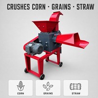 Nouvelle machine à broyer les aliments multifonctionnelle 680, moulin à marteaux électrique, broyeur de maïs, de céréales et de paille, double entrée d'alimentation, roues mobiles, 220V