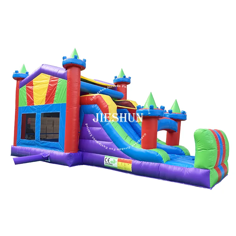 Hot Koop Volwassen En Kids Paars Opblaasbare Bounce Huis Combo Springkasteel Springkasteel Met Glijbaan Voor Party Verhuur