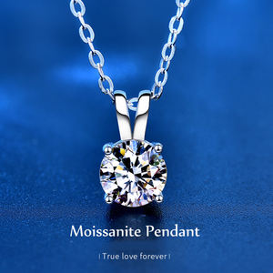 Commercio all'ingrosso 925 argento Sterling VVS1 diamante Moissanite anelli di fidanzamento <span class=keywords><strong>solitario</strong></span> Cluster cuore Design 1 CT per le donne - Product Image 3