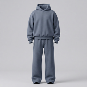 Custom Winter <b>Thermal</b> Heavyweight Baggy Plain Sweatsuit Hoodie Jogger Set Tech Fleece Windbreaker <b>Tracksuit</b> for Men - Product Image 1