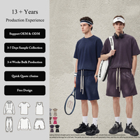Shorts de survêtement pour homme, style streetwear, coupe ample et carrée, effet délavé, jambe droite, double taille, pour activités sportives en extérieur