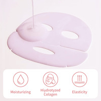 Masque facial en collagène rose en gros, masque en feuille de cristal hydratant, éclaircissant, anti-rides, liftant, acide hyaluronique, masques faciaux privés