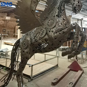 SMC Moderne Taille Réelle Grand Jardin Extérieur En Métal En Acier Inoxydable Science <span class=keywords><strong>Fiction</strong></span> Cheval Ailé Sculpture - Product Image 4
