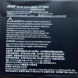 Nouvelle batterie d'ordinateur portable authentique AP19B8K 11.25V 43.08Wh pour <span class=keywords><strong>Acer</strong></span> Aspire 3 A314 <span class=keywords><strong>A315</strong></span> A317 Chromebook CB315-3H 3INP5/82/70 - Product Image 2