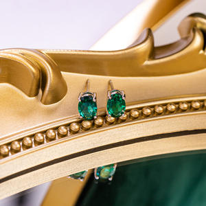 All Fashion 1 Carat Earrings Hydrothermal Grow Columbian Emeralds Certified Lab Grown Emerald <b>Green</b> <b>Jewelry</b> - Product Image 3