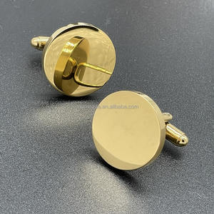 个性化雕刻空白袖口链扣雕刻纽扣钛钢18k金袖扣 - Product Image 1