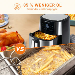 Freidora de Aire Digital de 8L, 1800W, Pantalla LED Táctil, 7 Programas Preestablecidos, Circulación 360°, Cesta Apta para Lavavajillas, Lista para RV, Saludable - Product Image 3