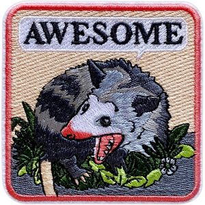 Awesome Possum <b>Patch</b> 3 Inches Iron On Embroidery <b>Patch</b> For Hats Clothes <b>Backpacks</b> Jeans DIY Sewing - Product Image 1