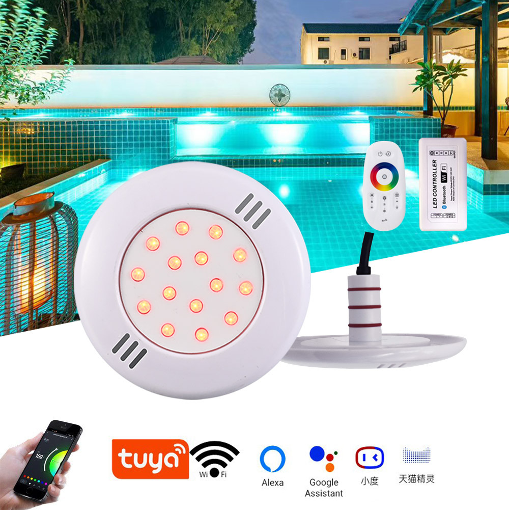Full Glue IP68 Waterproof Underwater LED Pool Light with Wireless WiFi Mobile Phone APP Remote Control DC12V