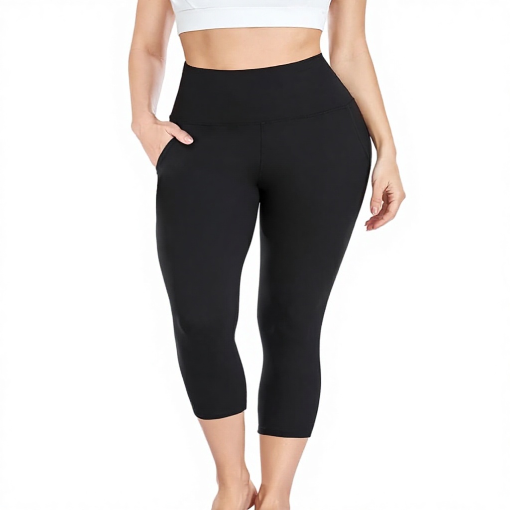 Iaoja High Waisted Vintage Mid-Calf Leggings for Women Pockets Tummy Control Shapewear Soft Workout Running Yoga Printed Velour