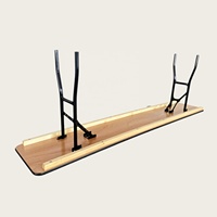 Tables pliantes rectangulaires modernes en contreplaqué double épaisseur de 72 pouces de long avec pieds en métal, tables à double chevalet pour 10 personnes pour événements