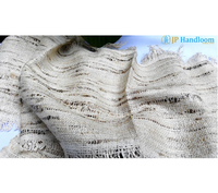 100% Eri Soie Tissu 70 Momme Épais Texturé À La Main 140cm Uni Tissé Style Non Teint Naturel Décor À La Maison pour Filles et Garçons