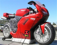 Modèle de moto gonflable publicitaire professionnel pour la décoration de centres commerciaux, fourni par l'usine pour la promotion
