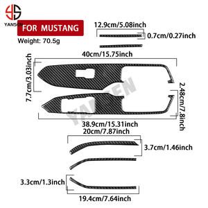 Accessoires de voiture en fibre de carbone, panneau de verrouillage de porte de lève-vitre, autocollant de garniture modifié pour <span class=keywords><strong>Ford</strong></span> Mustang 2024 2025 - Product Image 6