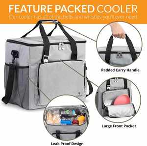 Insulated Portable Crossbody Lunch Bags Waterproof High Capacity Food Large Soft Sided Cooler Bag - Portable - Product Image 2