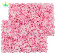24x16 Inch 3D Silk Hortensia Rose Floral Panel Artificial Wall Flower Backdrop for Home Wedding; Premium Quality Floral Photo