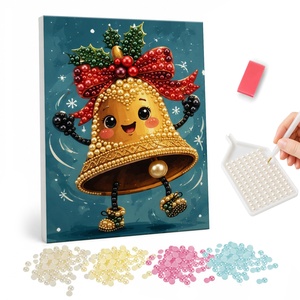 Ultima Tendenza in Accessori <span class=keywords><strong>per</strong></span> la Casa, Prodotti Artigianali Direttamente dal Produttore, Campana Natalizia con Decorazione <span class=keywords><strong>di</strong></span> Perle - Product Image 2