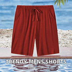 Trendy Mens Performance <b>Technical</b> Fabric Drawstring Solid Mid <b>Shorts</b> Breathable Comfort Loungewear Bulk Wholesale Factory - Product Image 2