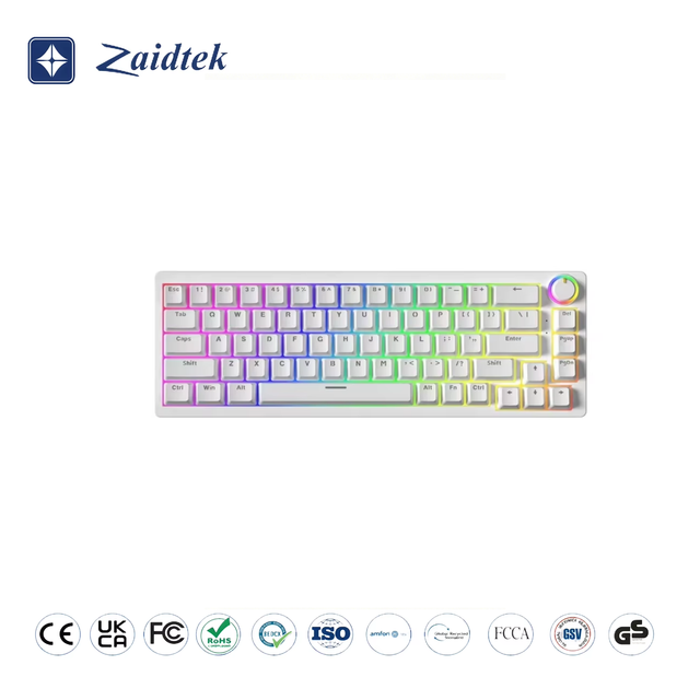 68-Key True Mechanical Gaming Keyboard with RGB Backlit Brown Axis and Black Multi-Color Keycaps Wired Mouse Combo