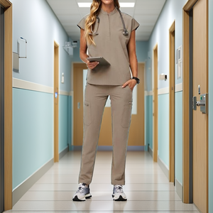 In Stock Private Label <b>Plus</b> <b>Size</b> Women's Nurse Uniform <b>Scrub</b> Sets Rayon Canvas Fabric Hospital Use Hot Sale - Product Image 2