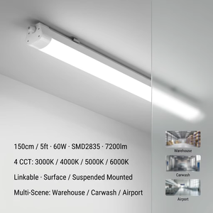 Lámpara LED Industrial Tri-Proof de 150 cm (5 pies), IP67 Impermeable, IK10, 60W, 50000H, SMD2835, Resistente al Polvo y a la Corrosión, Iluminación para Aeropuertos - Product Image 5